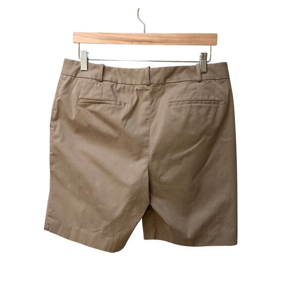 Talbots Classic Bermuda High-Rise Cotton Shorts Dark Khaki SZ 12 - Picture 2 of 4